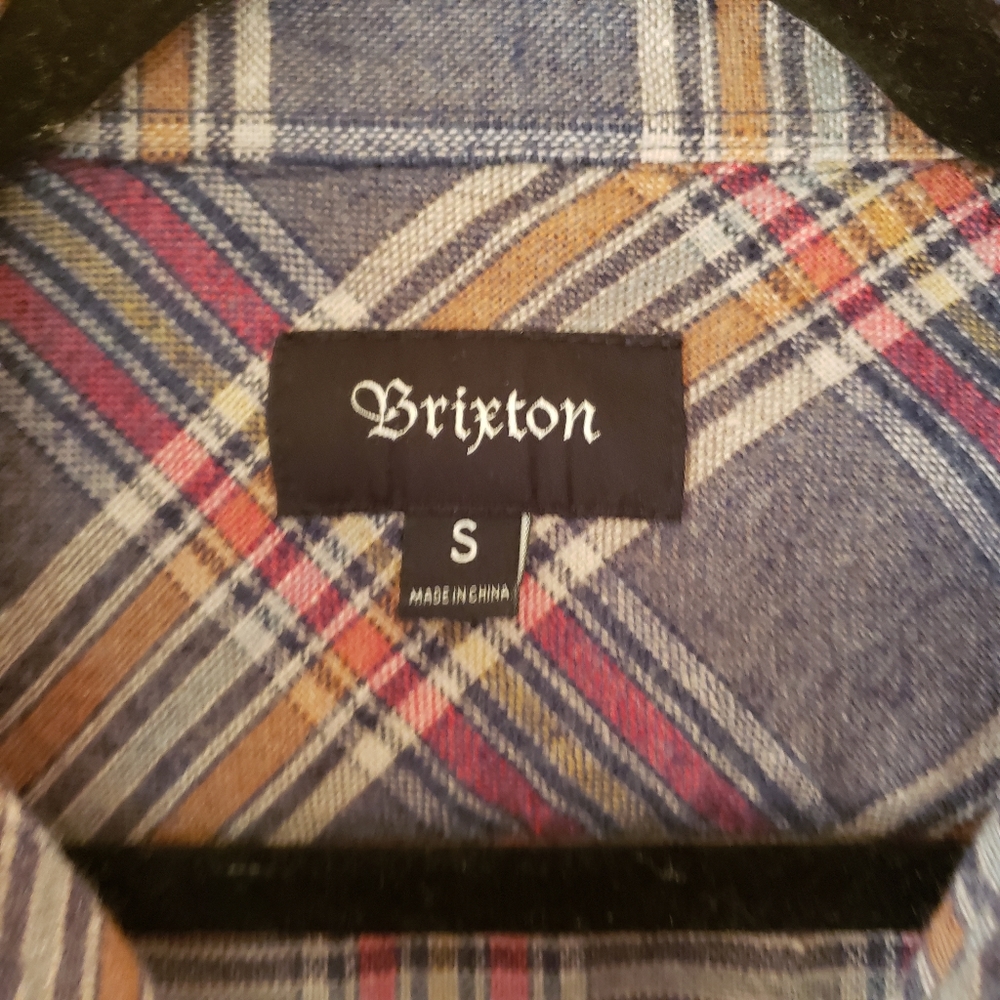 Brixton Bowery plaid flannel shirt, size small - Picture 3 of 6